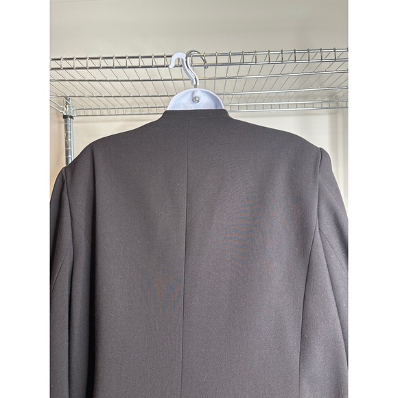 Calvin Klein Womens Black Open Front Jacket Sz 18 Minimalist‎ Euro Scandi Blazer - Picture 5 of 11
